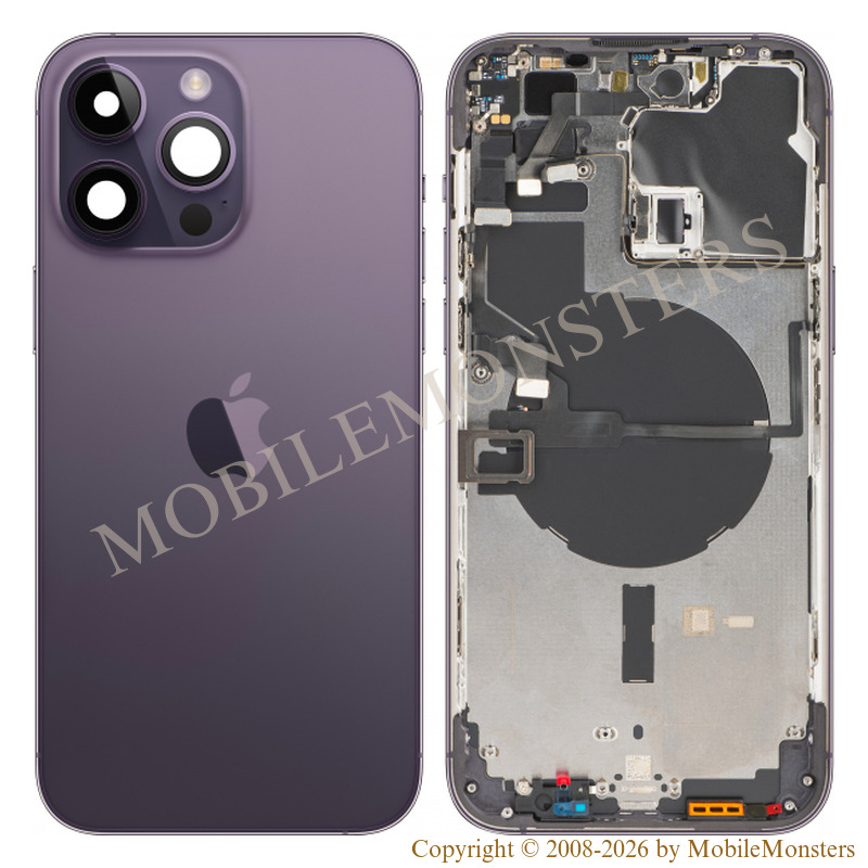 Korpuss iPhone 14 Pro Max (A2894) Videja daļa Baterijas vāciņš Violets Korpuss iPhone 14 Pro Max (A2894) Videja daļa Baterijas vāciņš Violets