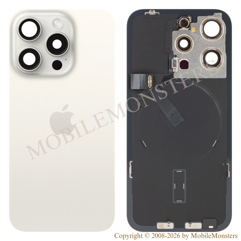Cover iPhone 15 Pro Battery cover (Used condition A) White Cover iPhone 15 Pro Battery cover (Used condition A) White