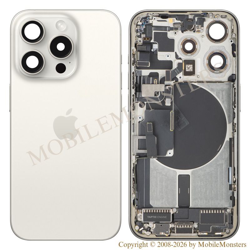 Cover iPhone 15 Pro Battery cover (Used condition A) White Cover iPhone 15 Pro Battery cover (Used condition A) White