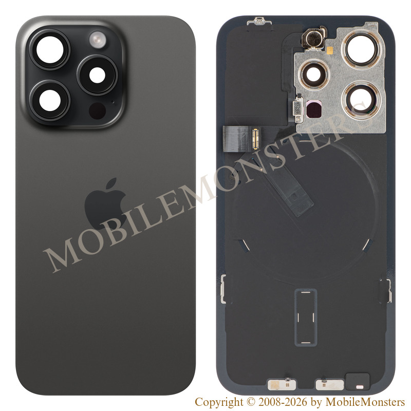 Cover iPhone 15 Pro Battery cover (Used condition A) Black Cover iPhone 15 Pro Battery cover (Used condition A) Black