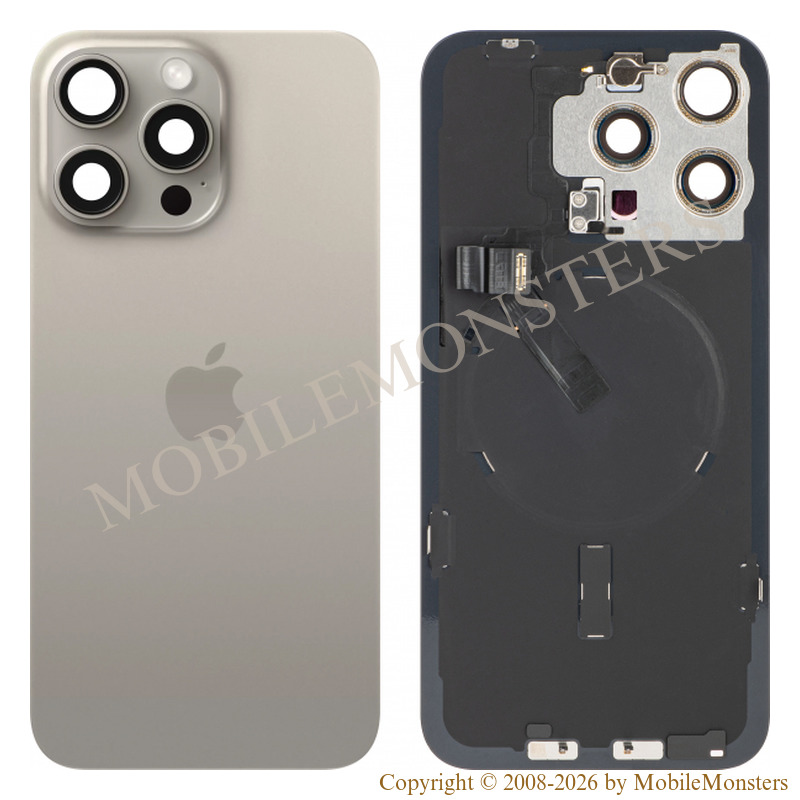 Cover iPhone 15 Pro Max Battery cover (Used condition A) Titanium Cover iPhone 15 Pro Max Battery cover (Used condition A) Titanium