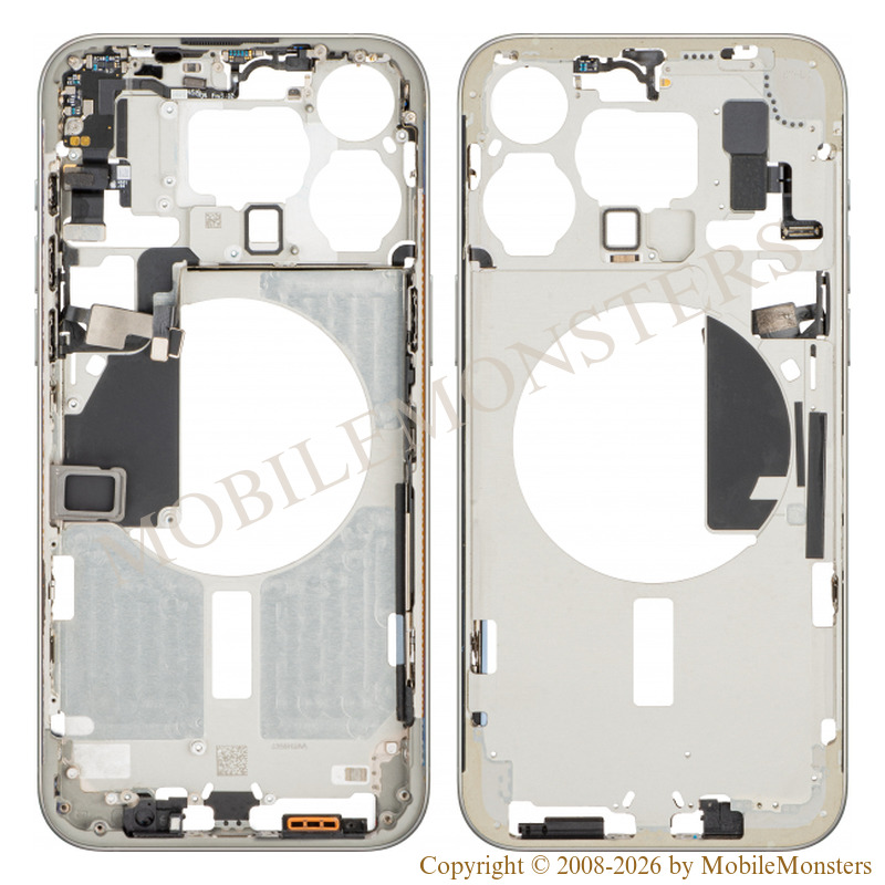 Korpuss iPhone 15 Pro Max Videja daļa (Lietots A stavoklis) Balts Korpuss iPhone 15 Pro Max Videja daļa (Lietots A stavoklis) Balts