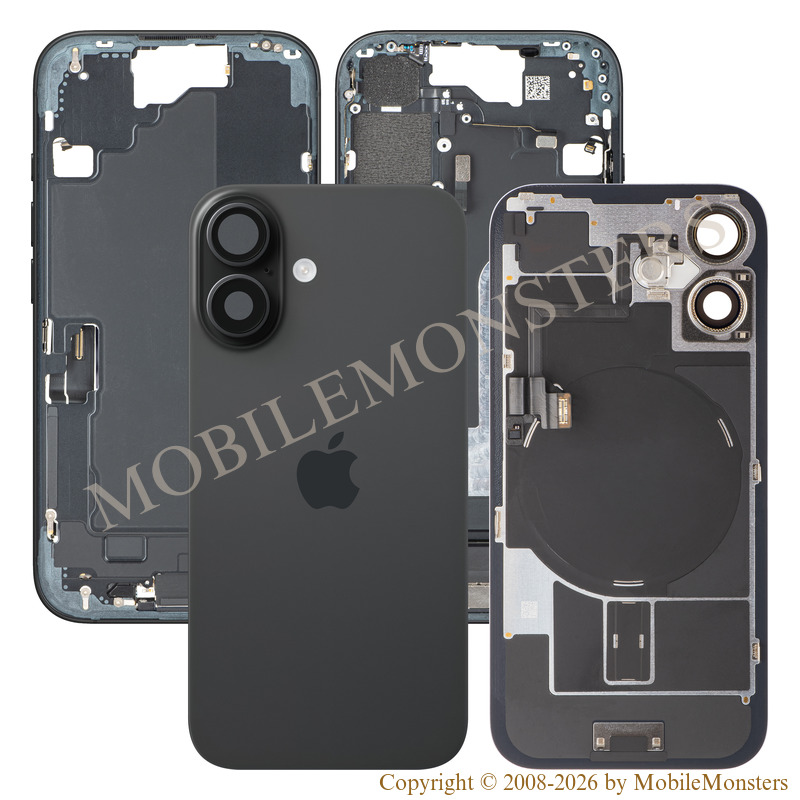 Cover iPhone 16 Battery cover Middle cover (Used condition A) Black Cover iPhone 16 Battery cover Middle cover (Used condition A) Black