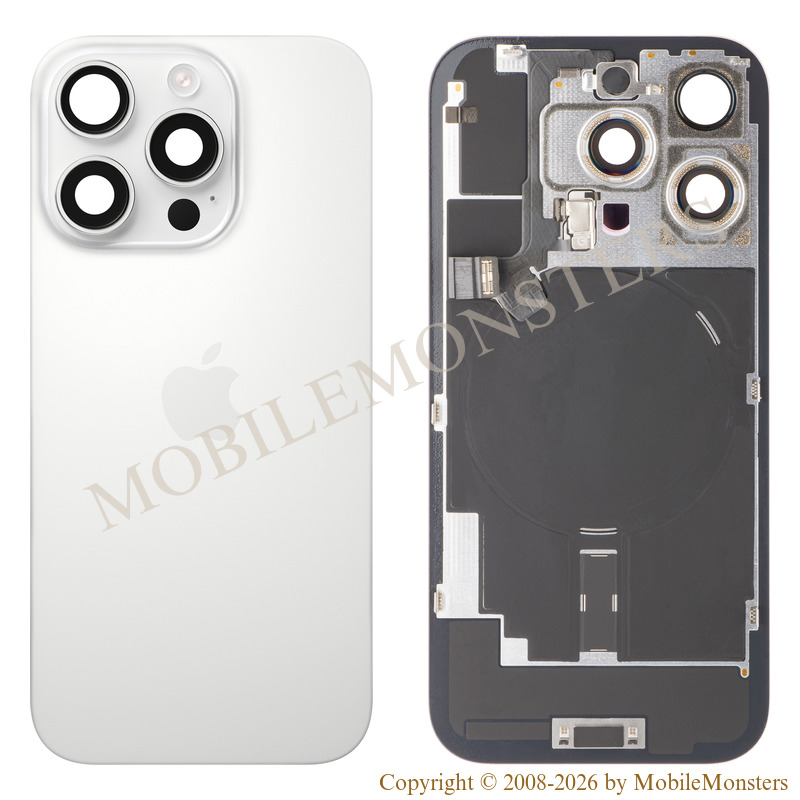 Cover iPhone 16 Pro Battery cover (Used condition A) White Cover iPhone 16 Pro Battery cover (Used condition A) White