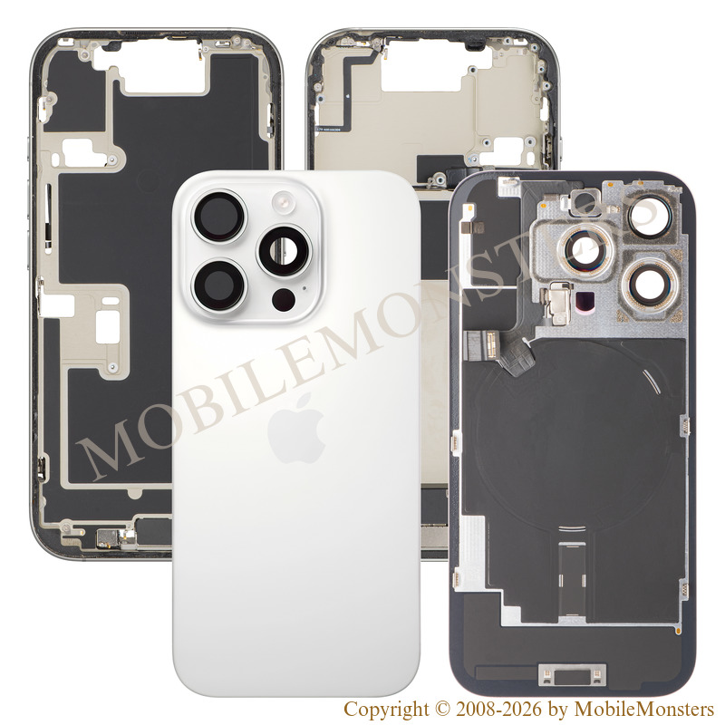 Cover iPhone 16 Pro Battery cover Middle cover (Used condition A) White Cover iPhone 16 Pro Battery cover Middle cover (Used condition A) White